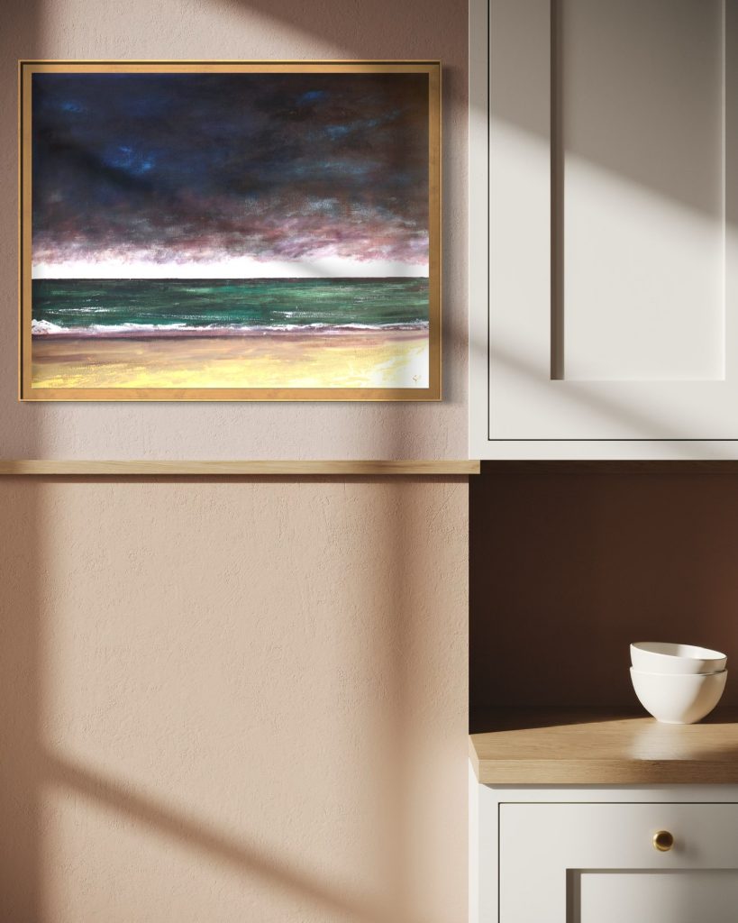 Cuadro decoracion playa verde guso painting