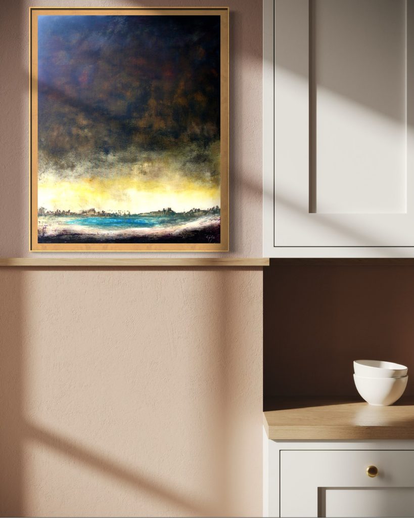 Blue bay abstract landscape