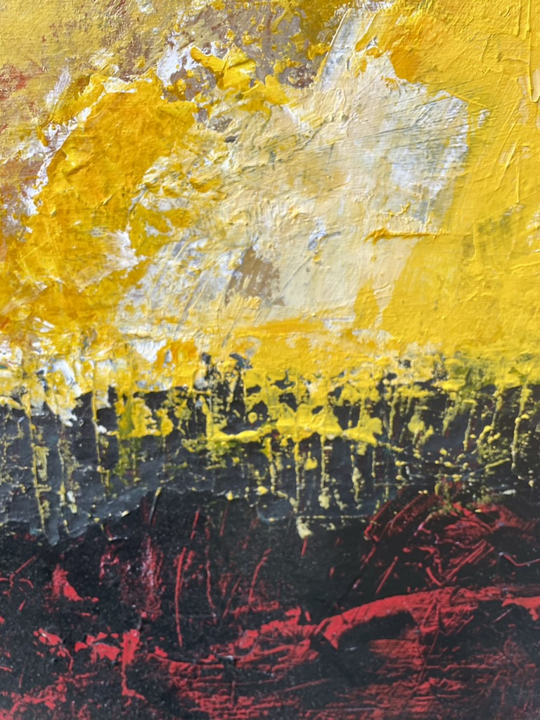 Close up Life on Mars abstract painting