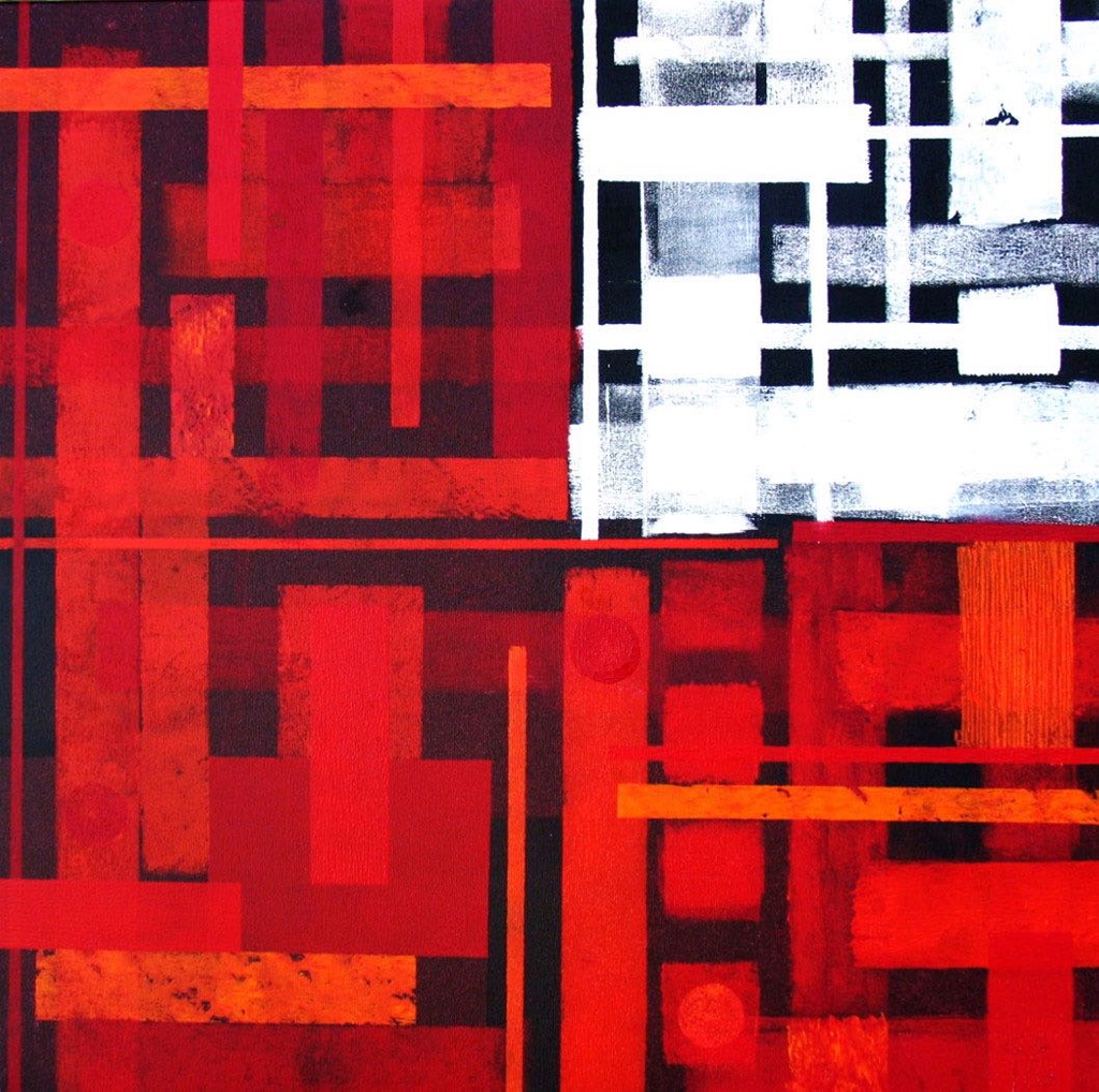 andrés gusó painting orange net abstract