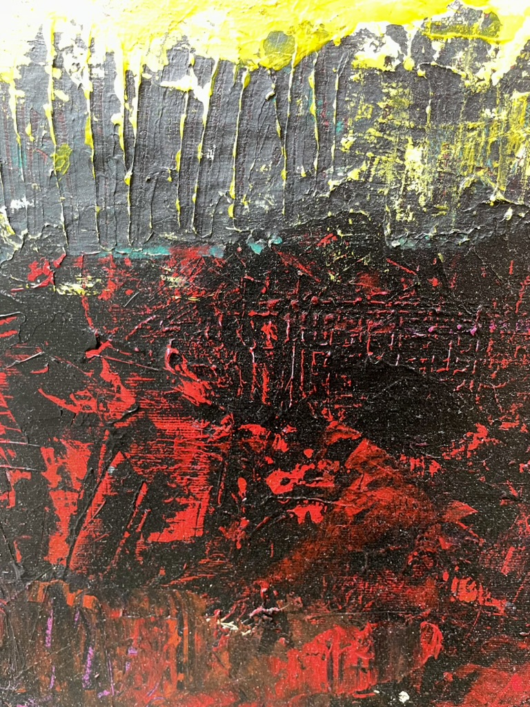 Close up abstract painting Life on Mars