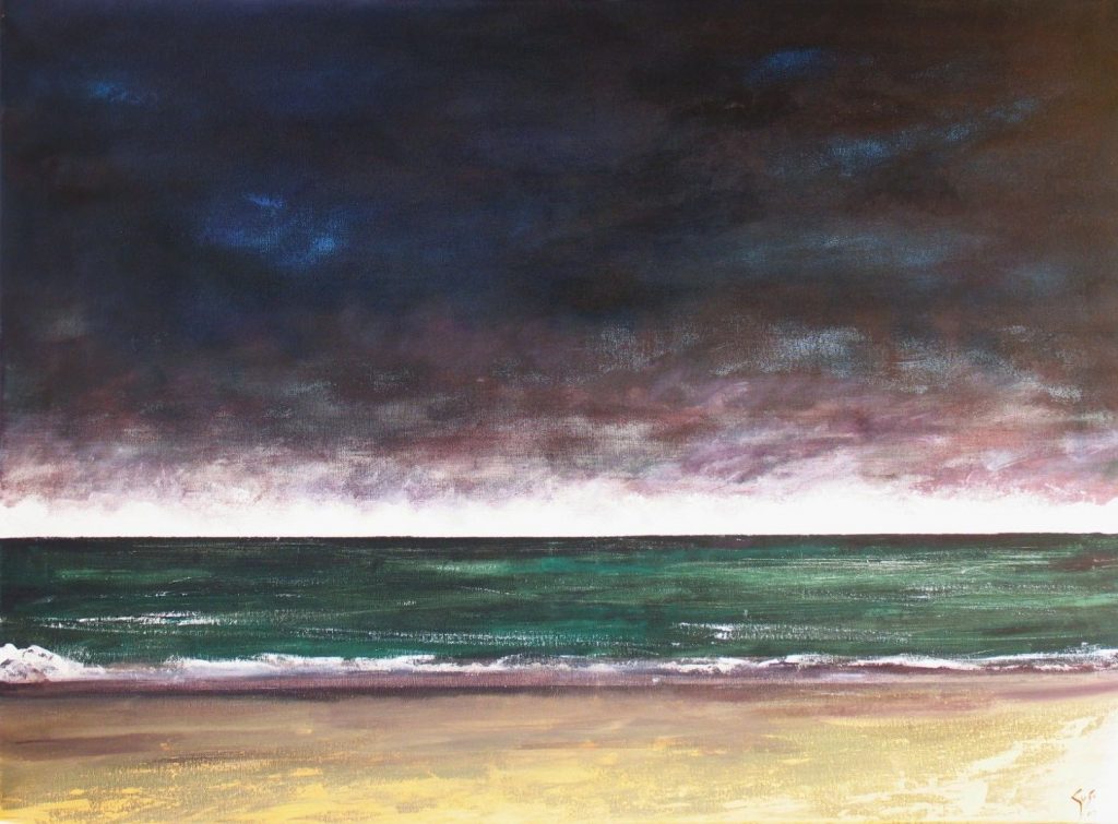 Playa verde abstract landscape guso painting