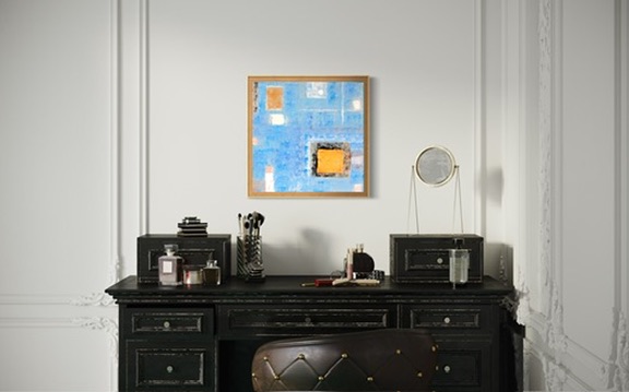 Decoración abstracto azul lienzo