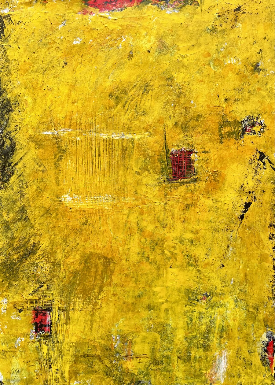 Pintura abstracta sobre papel