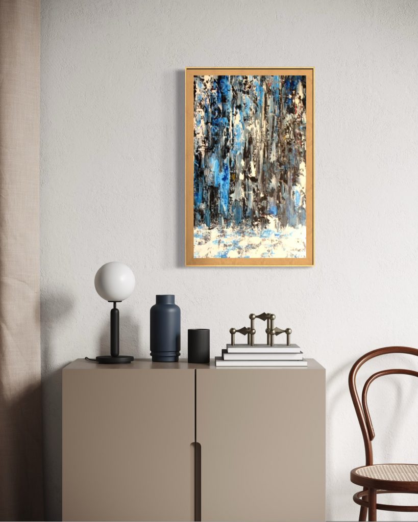 Cuadro decoracion blue rain guso painting