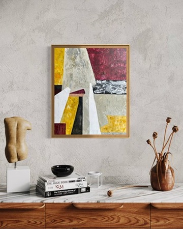 Decoración con Doppio abstract painting