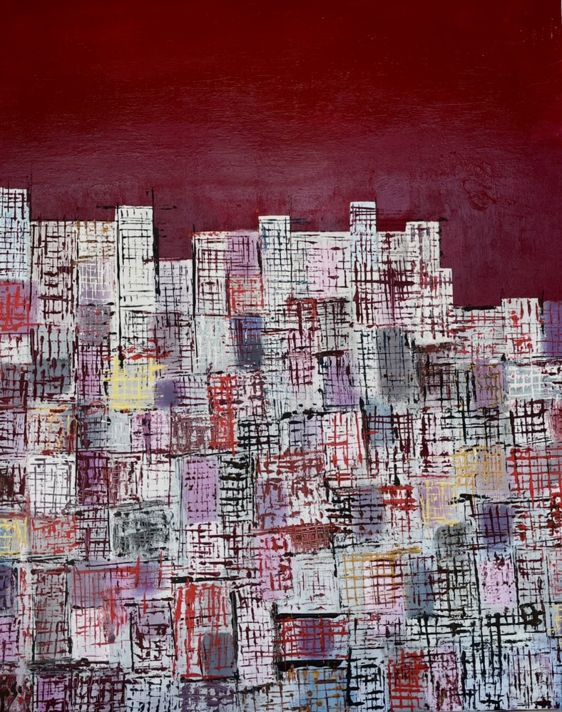 Urban tapestry abstract painting