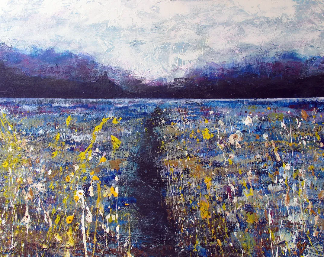 blue barley paisaje lienzo