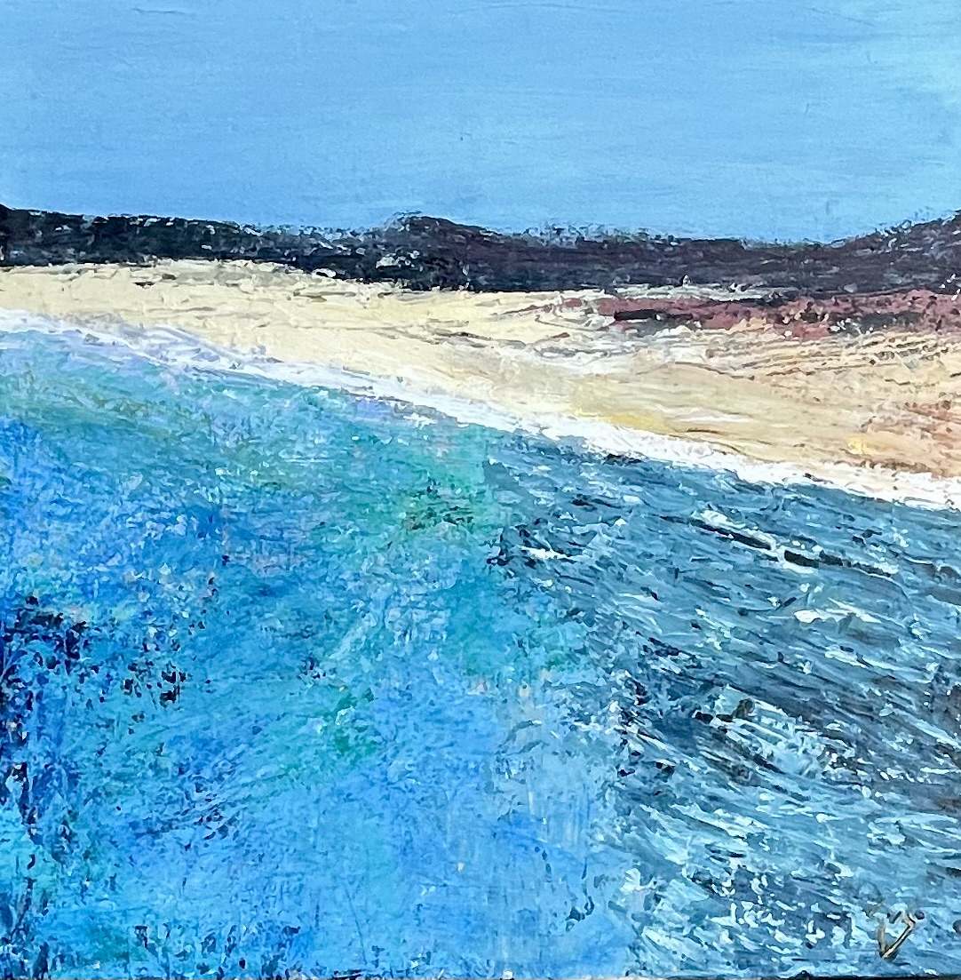 serenity beach pintura abstracta paisaje