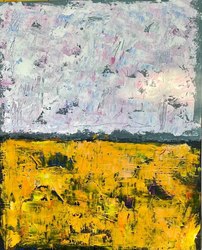pintura abstracta sunflowers