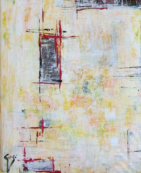 Close up abstract painting Lisboa