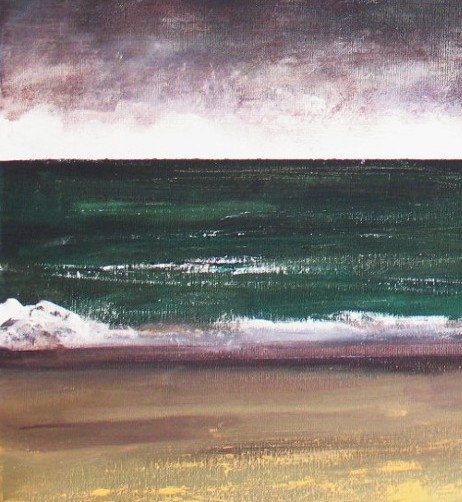 Close up detalle Green beach guso painting
