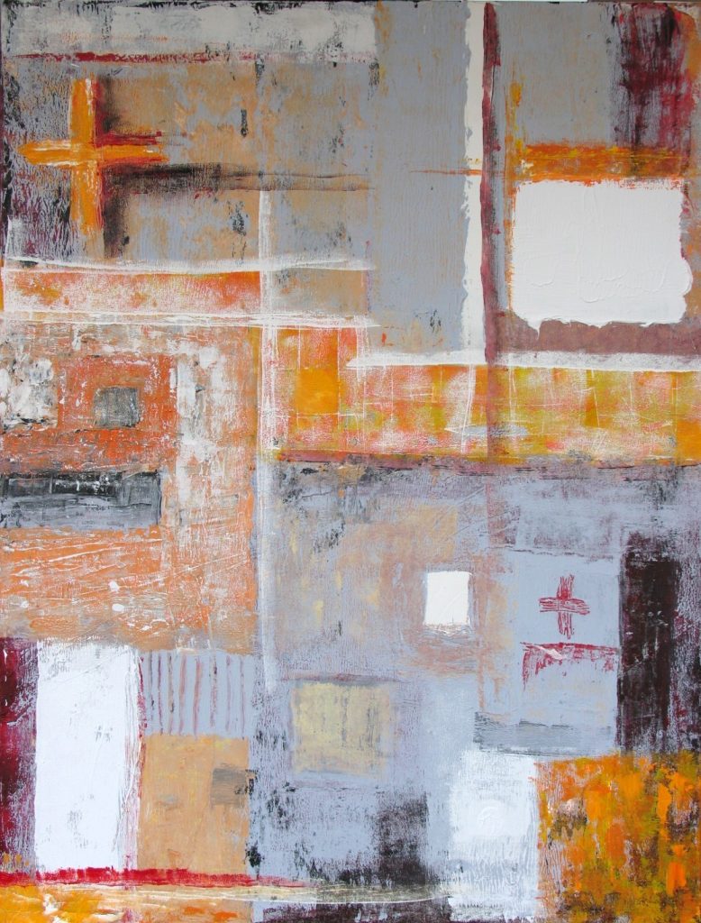 Pintura abstracta en acrílico sobre lienzo